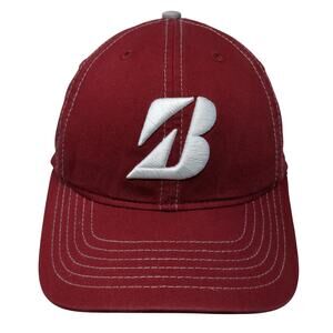 Bridgestone Golf Slideback Hat Red One Size Embroidered Adjustable
